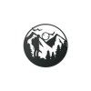 Rundes Bild WANDERUNG (Bildabmessungen 30,5 x 31 cm, Bildfarbe Grau)