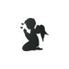 Wandsticker für Kinder SCHUTZENGEL (Bildabmessungen 22,5 x 19,5 cm, Bildfarbe Grau)