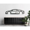 Modernes Wandbild Bugatti Chiron (Bildabmessungen 15,5 x 60 cm, Bildfarbe Grau)