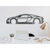 Modernes Wandbild Bugatti Chiron (Bildabmessungen 15,5 x 60 cm, Bildfarbe Grau)