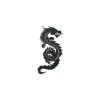 Wandsticker für Kinder CHINESISCHER DRACHE (Bildabmessungen 17 x 31,5 cm, Bildfarbe Grau)