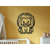 Wandsticker für Kinder KLEINER LÖWE (Bildabmessungen 44,5 x 38 cm, Bildfarbe Grau)