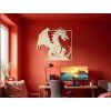 Wandbild GROSSER CHINESISCHER DRACHE (Bildabmessungen 43,5 x 44,5 cm, Bildfarbe Grau)