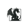 Wandbild GROSSER CHINESISCHER DRACHE (Bildabmessungen 43,5 x 44,5 cm, Bildfarbe Grau)