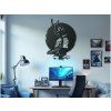 Runder Wandsticker KRIEGER (Bildabmessungen 49 x 35,5 cm, Bildfarbe Grau)