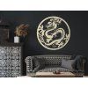 Runder Holzsticker DRACHE (Bildabmessungen 44,5 x 44,5 cm, Bildfarbe Grau)