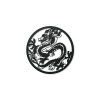 Runder Holzsticker DRACHE (Bildabmessungen 44,5 x 44,5 cm, Bildfarbe Grau)