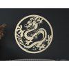 Runder Holzsticker DRACHE (Bildabmessungen 44,5 x 44,5 cm, Bildfarbe Grau)
