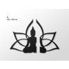 Hölzerne Wanddekoration BUDDHA (Bildabmessungen 31,5 x 42 cm, Bildfarbe Grau)