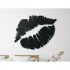 Hölzerne Wanddekoration LIPS (Bildabmessungen 30,5 x 38,5 cm, Bildfarbe Grau)