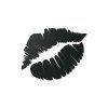 Hölzerne Wanddekoration LIPS (Bildabmessungen 30,5 x 38,5 cm, Bildfarbe Grau)