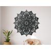 Holzmandala HYPNOSE (Bildabmessungen 44,5 x 44,5 cm, Bildfarbe Grau)