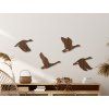 Holzdekoration Wildgänse (Bildabmessungen 38,5 x 90 cm, Bildfarbe Grau)