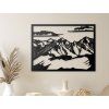 Holzbild Alpen (Bildabmessungen 31 x 42,5 cm, Bildfarbe Grau)