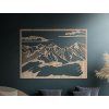 Holzbild Alpen (Bildabmessungen 31 x 42,5 cm, Bildfarbe Grau)