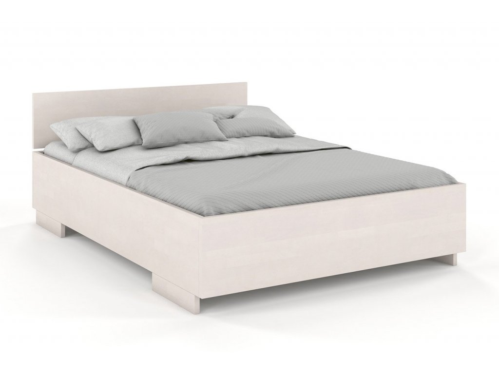 Masivní postel Bergman High buk - bílá