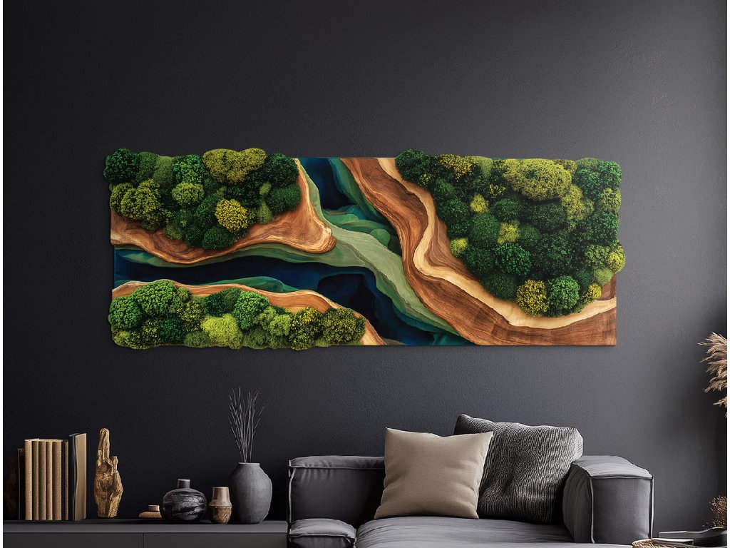 Tlačený machový obraz Prelínanie (imitácia) (Rozměr obrazu 66 x 170 cm, Povrchová úprava 3D)
