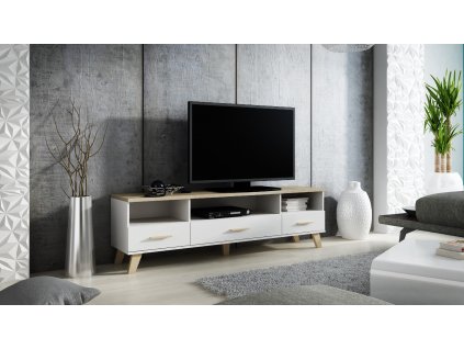 TV stolek Lotus - bílá, 180 cm