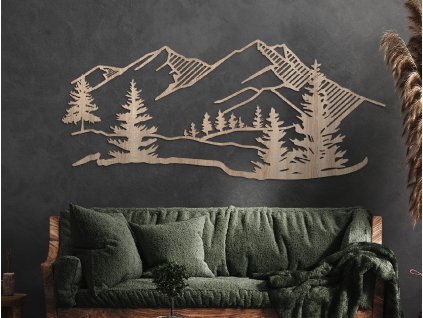 Vyřezávaný obraz Hory a les