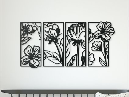 4dílný obraz na zeď Květiny