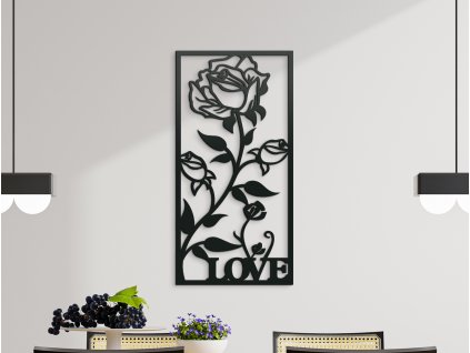 Dřevěný obraz na zeď Růže z lásky