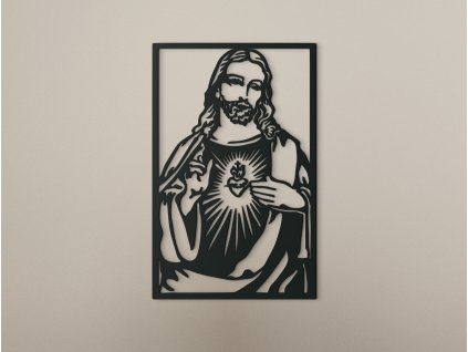 Dřevěný obraz Srdce Ježíšovo