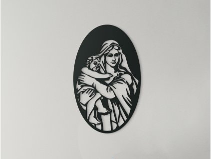 Dřevěný obraz Marie s Ježíškem