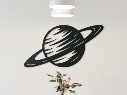Dřevěná dekorace Planeta Saturn
