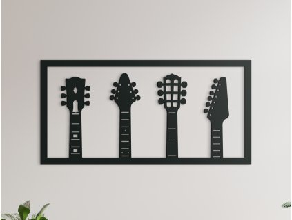 Dřevěný obraz na zeď Kytary