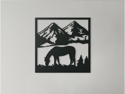 3D obraz na zeď Pasoucí se kůň