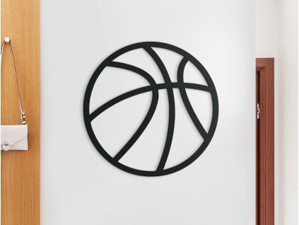 Dřevěná samolepka Basketbalový míč