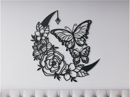 3D samolepka Květinový ornament s motýly