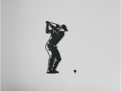 Dřevěná samolepka na zeď Golfista