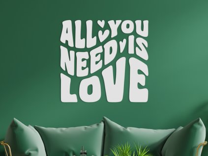 Dřevěný citát All you need is love