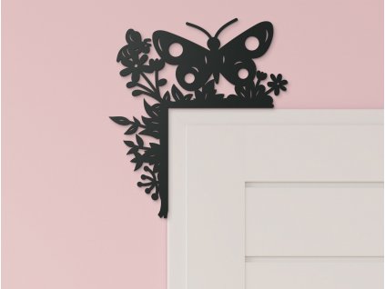Dětská samolepka kolem dveří Obruba s motýlkem