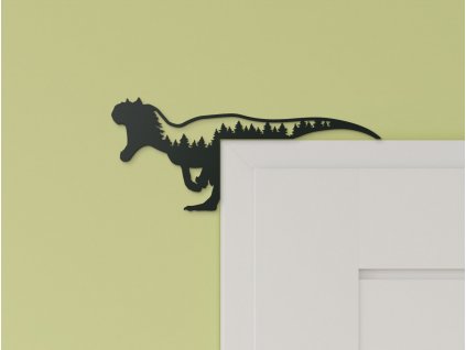 Dětská dřevěná samolepka kolem dveří Zuřivý dinosaurus