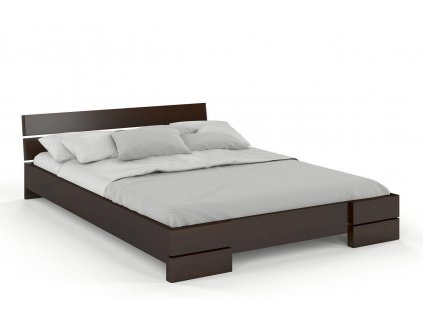 Masivní postel Sandemo z borovice - palisandr