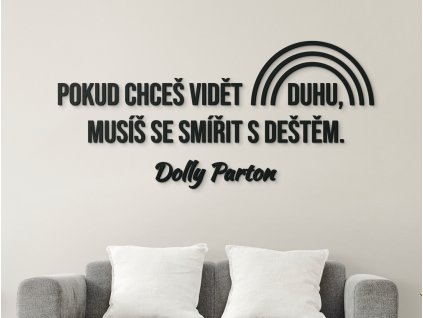 Motivační citát na zeď Pokud chceš vidět duhu (Barva obrazu Antracit, Rozměr obrazu 55,5 x 119 cm)