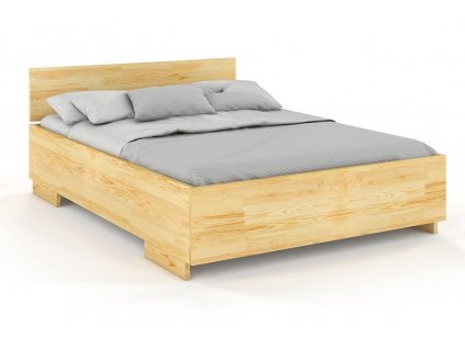 Masivní postel Bergman High z borovice - přírodní