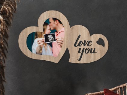 Designový fotorámeček na zeď 2 srdce