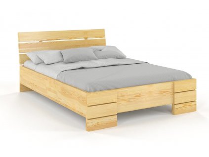 Masivní postel Sandemo High z borovice - přírodní