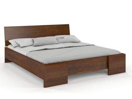 Dřevěná postel z borovice Hessler High - ořech