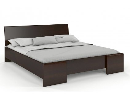 Dřevěná postel z borovice Hessler High - palisandr