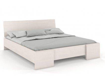 Dřevěná postel Hessler High buk - bílá