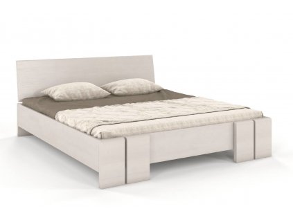 Masivní postel Vestre Maxi z borovice - bílá