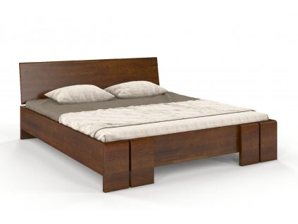 Masivní postel Vestre Maxi z borovice - ořech