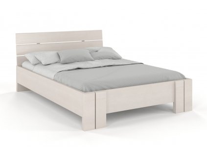 Borovicová postel Arhus High s úložným prostorem - bílá
