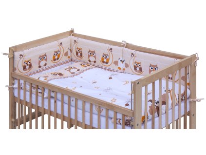 58813 1 detska postielka s kompletnou vybavou sovicka bezova 120 x 60 cm