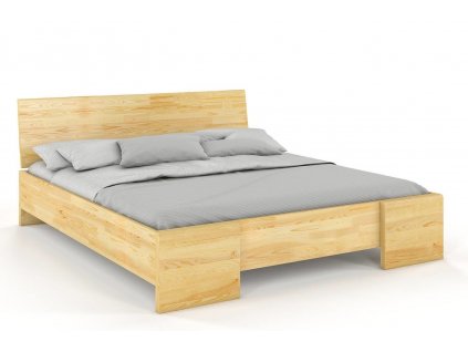 Borovicová postel Hessler High s úložným prostorem - přírodní
