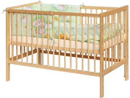 59098 drevena postielka s vybavou mracik zelena 120 x 60 cm
